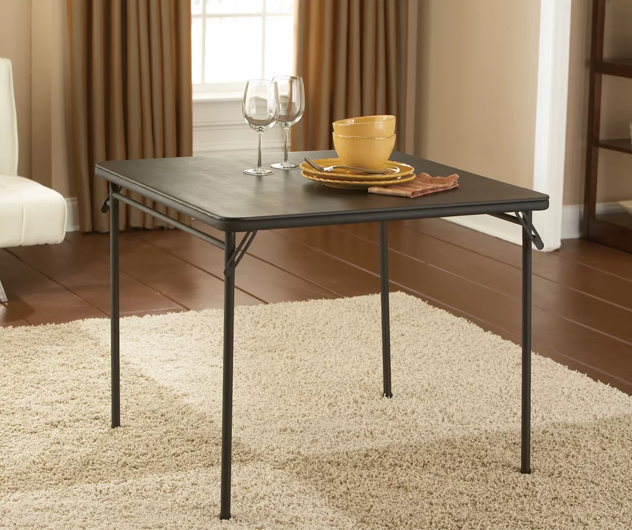 Black Square Folding Table, (34" X 34") 2 Black Square Folding Table, (34" X 34") - Image 2