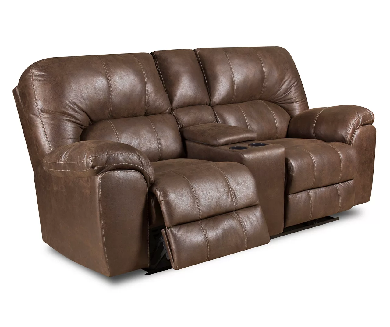 Stallion Brown Reclining Console Loveseat 1 Stallion Brown Reclining Console Loveseat