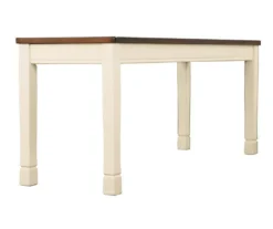 Whitesburg Cottage White & Brown Dining Room Bench -Best Furniture Store 810363197 2
