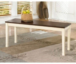 Whitesburg Cottage White & Brown Dining Room Bench -Best Furniture Store 810363197 3