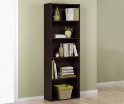 Dark Russet Brown 5-Shelf Bookcase -Best Furniture Store 810367636 3