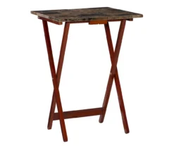 Williams 4-Piece Faux Marble Tray Table Set 15 Williams 4-Piece Faux Marble Tray Table Set -Best Furniture Store 810386282 A0 2