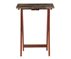 Williams 4-Piece Faux Marble Tray Table Set 16 Williams 4-Piece Faux Marble Tray Table Set -Best Furniture Store 810386282 A0 3