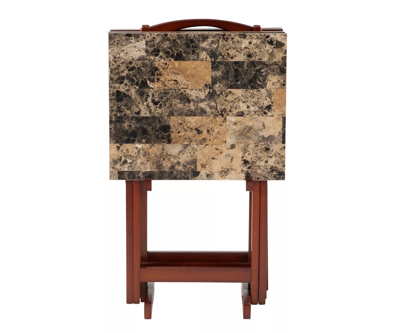 Williams 4-Piece Faux Marble Tray Table Set 7 Williams 4-Piece Faux Marble Tray Table Set - Image 7