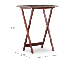 Williams 4-Piece Faux Marble Tray Table Set 25 Williams 4-Piece Faux Marble Tray Table Set -Best Furniture Store 810386282 D8 12