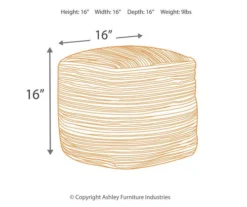 Absalom Natural Chenille Pouf -Best Furniture Store 810389289 1