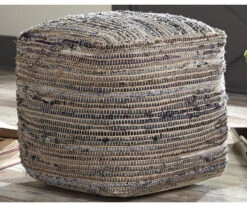 Absalom Natural Chenille Pouf -Best Furniture Store 810389289 3