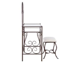 Heather Metal Adjustable Mirror Vanity Set With Stool -Best Furniture Store 810389409 A1 3