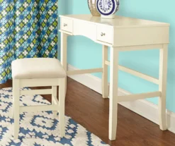 Caroline Cream Mirror Vanity Set With Stool -Best Furniture Store 810389506 6