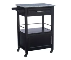 Ree Black Granite Top Kitchen Cart With Storage -Best Furniture Store 810389519 A0 1