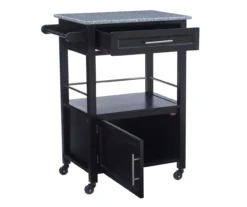 Ree Black Granite Top Kitchen Cart With Storage -Best Furniture Store 810389519 A0 3
