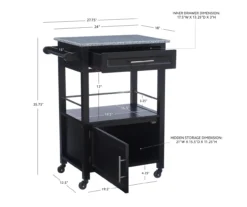 Ree Black Granite Top Kitchen Cart With Storage -Best Furniture Store 810389519 D8 10