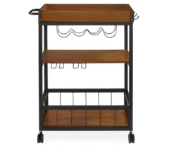Luke Industrial Kitchen Cart With Wine Storage 6 Luke Industrial Kitchen Cart With Wine Storage -Best Furniture Store 810389531 2