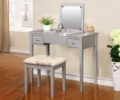 Butterfly Mirror Vanity Set With Stool -Best Furniture Store 810389544 1