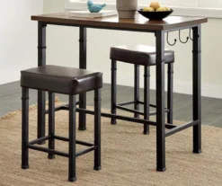 Luke Industrial 3-Piece Pub Table Set With Hooks 14 Luke Industrial 3-Piece Pub Table Set With Hooks -Best Furniture Store 810389576 2