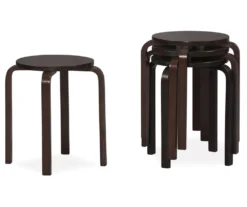 Wenge Bentwood 4-Piece Stool Set -Best Furniture Store 810389584 2 1