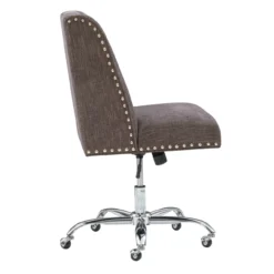 Charcoal Gray Square Back Office Chair With Nailhead Trim -Best Furniture Store 810389623 5