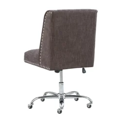 Charcoal Gray Square Back Office Chair With Nailhead Trim -Best Furniture Store 810389623 6
