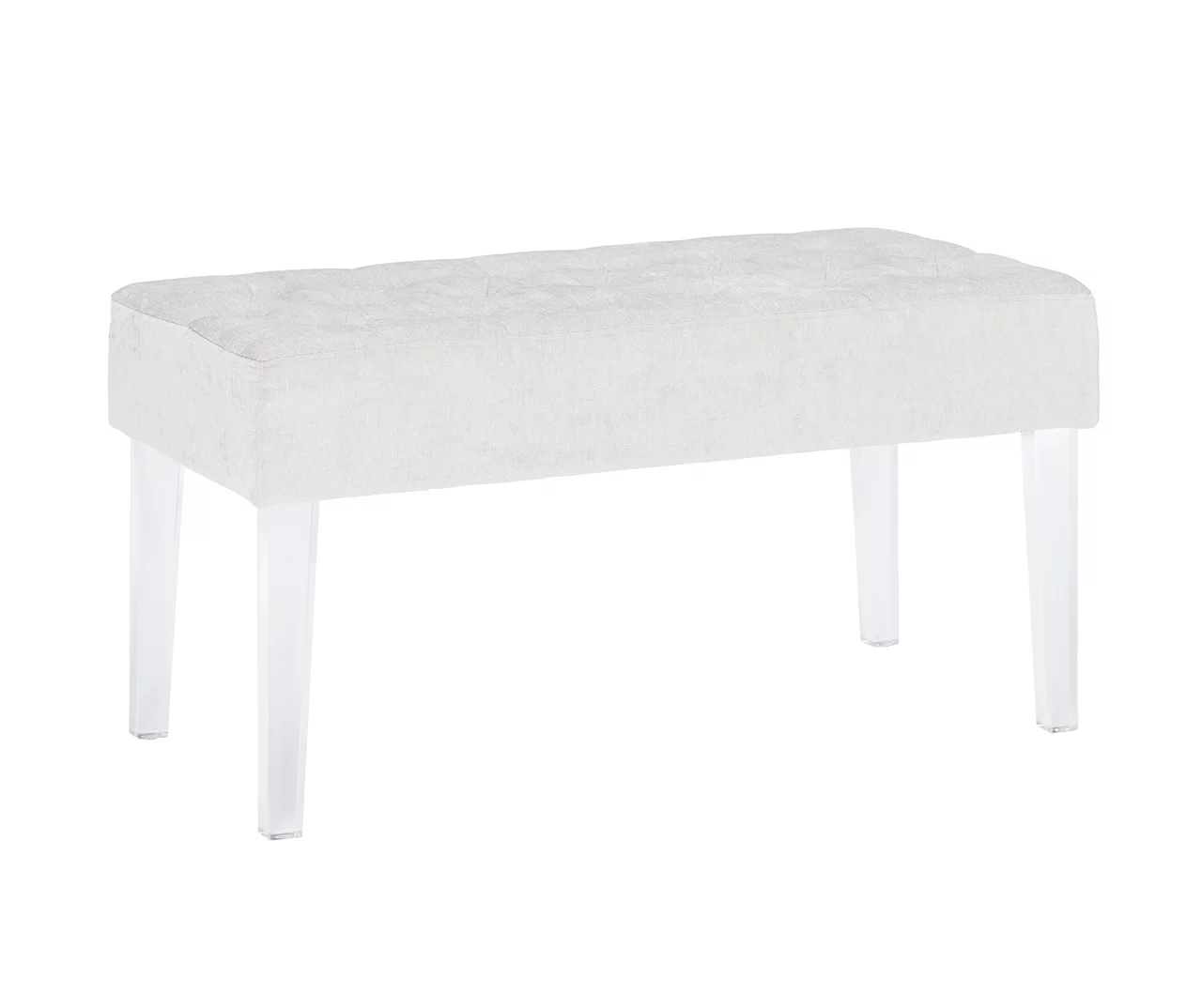 Marie Platinum Padded Glam Acrylic Bench 5 Marie Platinum Padded Glam Acrylic Bench - Image 5