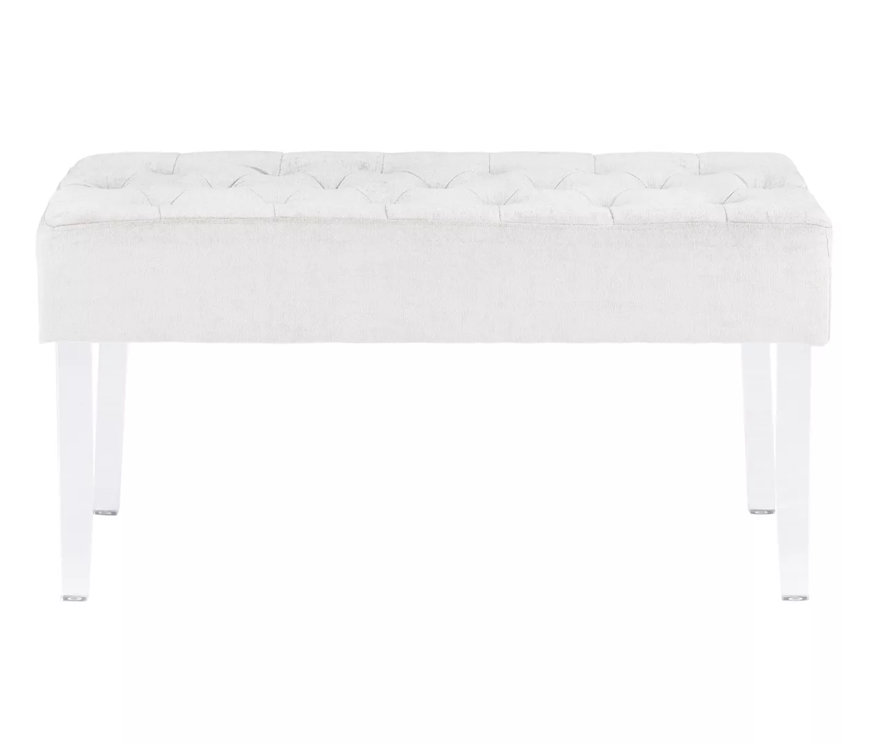 Marie Platinum Padded Glam Acrylic Bench 6 Marie Platinum Padded Glam Acrylic Bench - Image 6