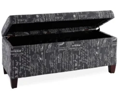 Claudia Gray Script Storage Ottoman -Best Furniture Store 810389626 2