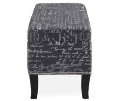 Claudia Gray Script Storage Ottoman -Best Furniture Store 810389626 3