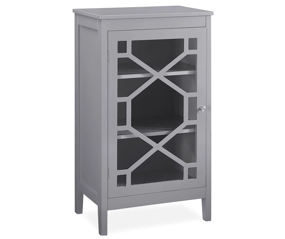 Ava Gray Geometric Single Door Cabinet 1 Ava Gray Geometric Single Door Cabinet