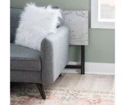 Davis White Faux Marble Tray Tables With Stand, 5-Piece Set -Best Furniture Store 810389673 B0 6