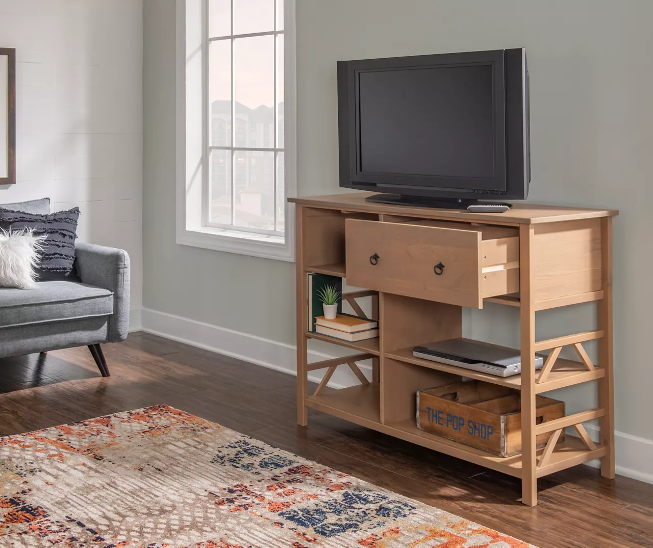 Rockford Rustic Gray 5-Shelf TV & Media Center 11 Rockford Rustic Gray 5-Shelf TV & Media Center - Image 11