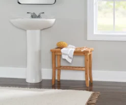 18" Pierce Bamboo Bathroom Stool -Best Furniture Store 810389685 B0 1
