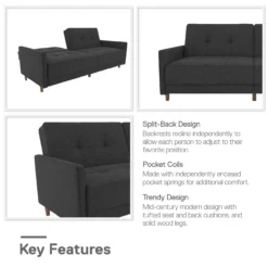 Ameriwood Avianna Coil Futon -Best Furniture Store 810405133 2 1