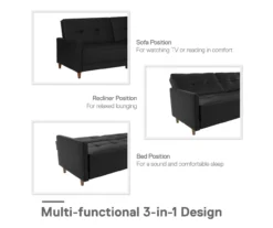 Ameriwood Avianna Faux Leather Coil Futon -Best Furniture Store 810405140 1