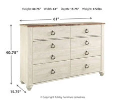 Willowton Whitewash Dresser -Best Furniture Store 810406133 11