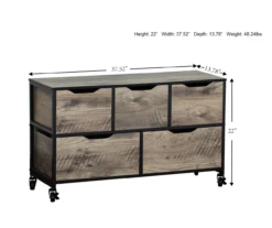 Rustic Rolling 5-Bin Storage Organizer 5 Rustic Rolling 5-Bin Storage Organizer -Best Furniture Store 810410317 A7
