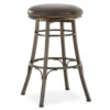 30" Bali Brown Faux Leather Backless Swivel Barstool