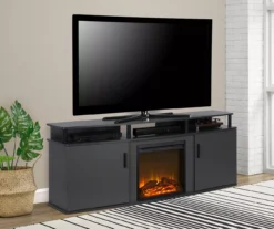 63" Gray Electric Fireplace Console -Best Furniture Store 810434050 1