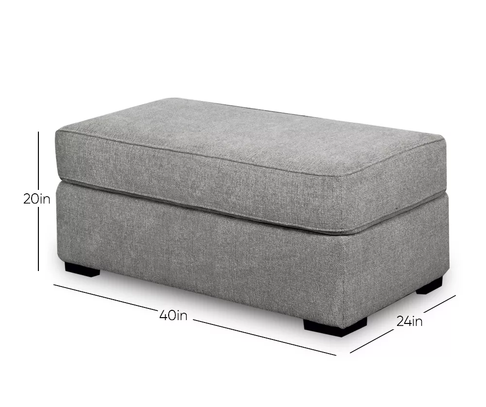 Naples Gray Ottoman 4 Naples Gray Ottoman - Image 4