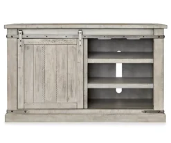 Carynhurst Whitewash Sliding Barn Door TV Stand