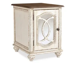 Realyn White & Brown Two-Tone Chairside End Table