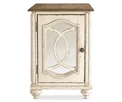 Realyn White & Brown Two-Tone Chairside End Table -Best Furniture Store 810458285 2