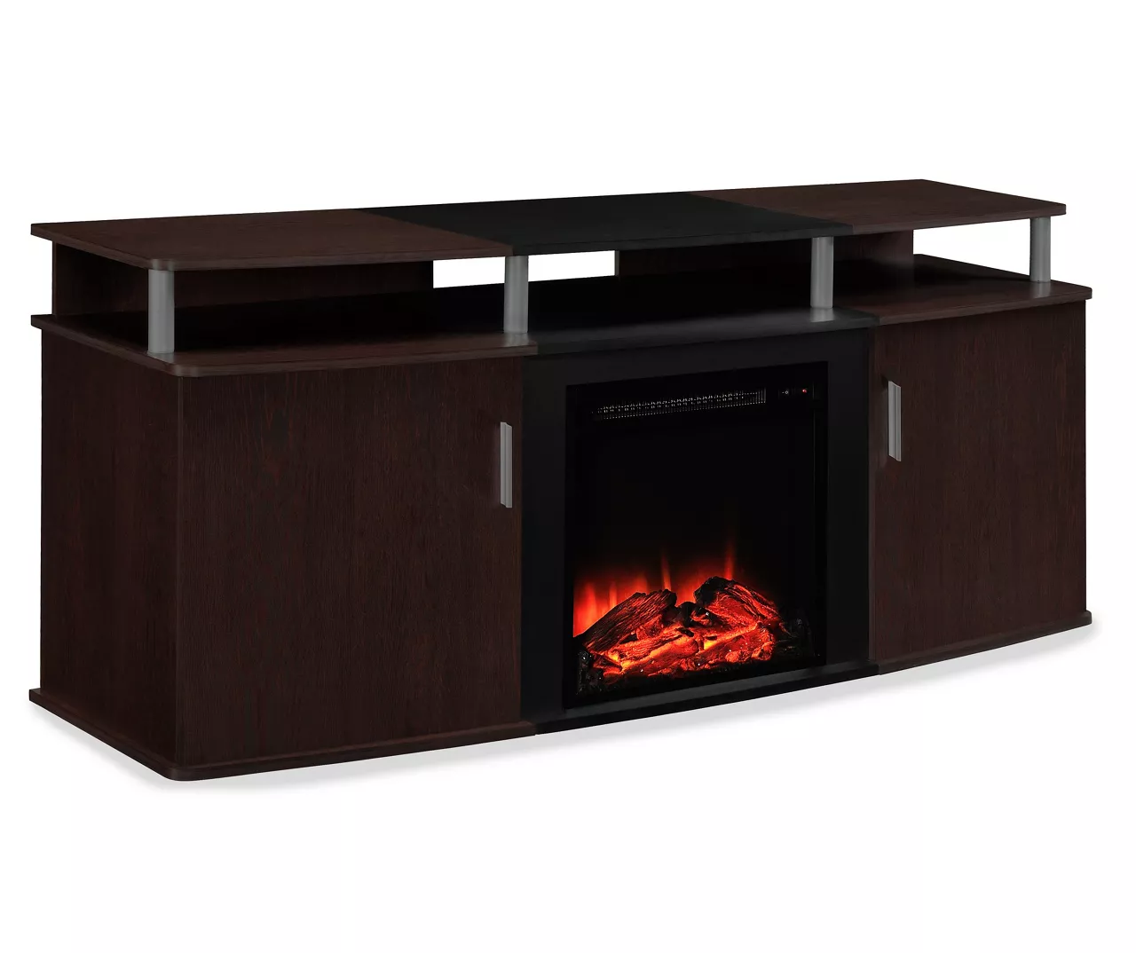 63" Bridgeport Cherry Electric Fireplace Console 2 63" Bridgeport Cherry Electric Fireplace Console - Image 2
