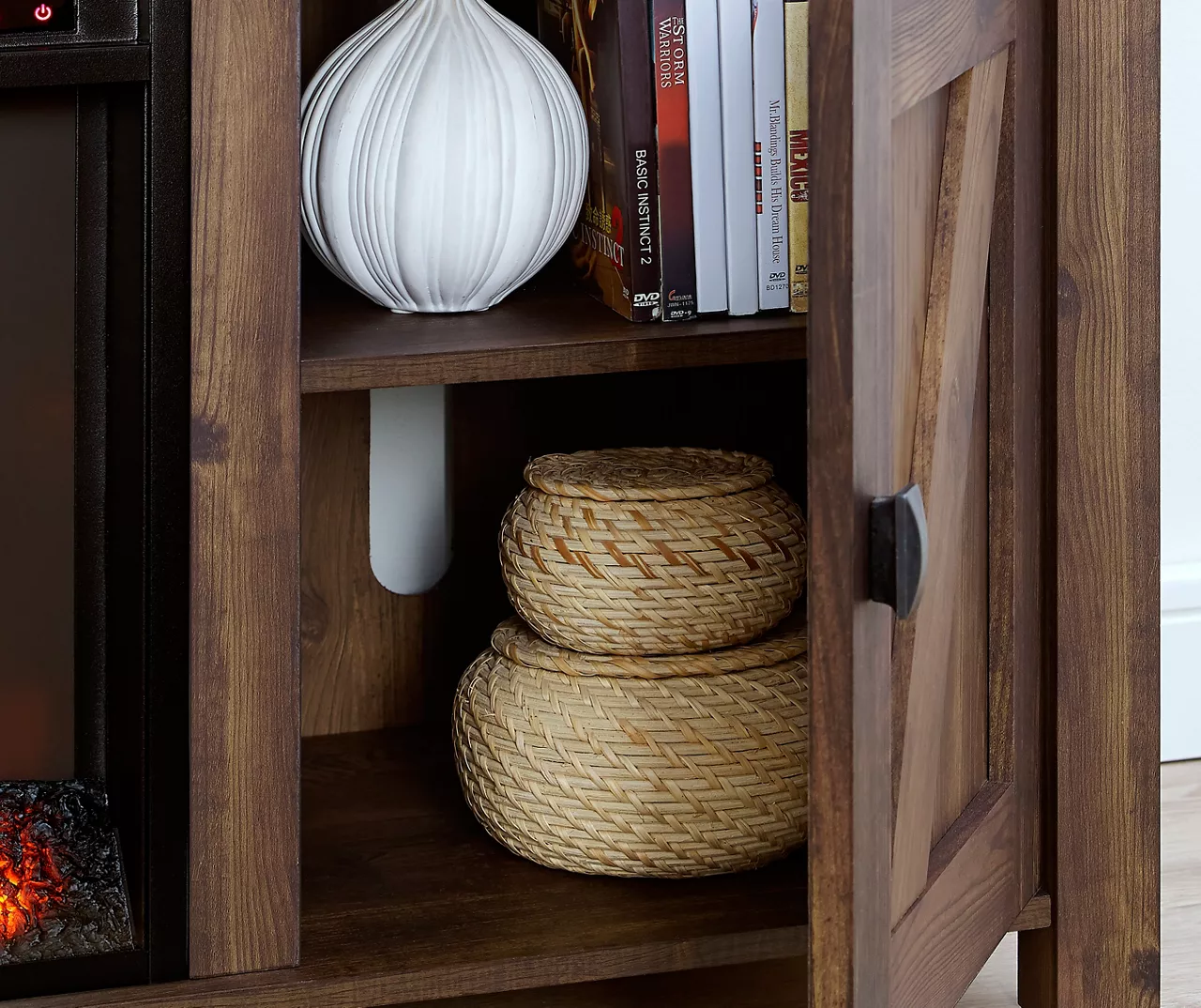 59" Century Lane Rustic Brown Electric Fireplace Console 2 59" Century Lane Rustic Brown Electric Fireplace Console - Image 2