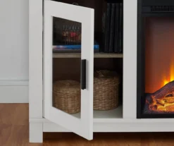 54" Bridgeport White Glass Door Electric Fireplace Console -Best Furniture Store 810465026 5