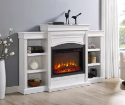 69" Shoreleaf White Mantel Electric Fireplace -Best Furniture Store 810465035 1