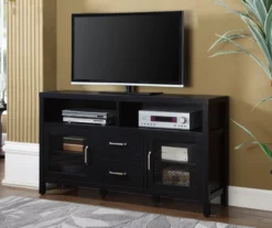 Black 2-Door Media TV Stand