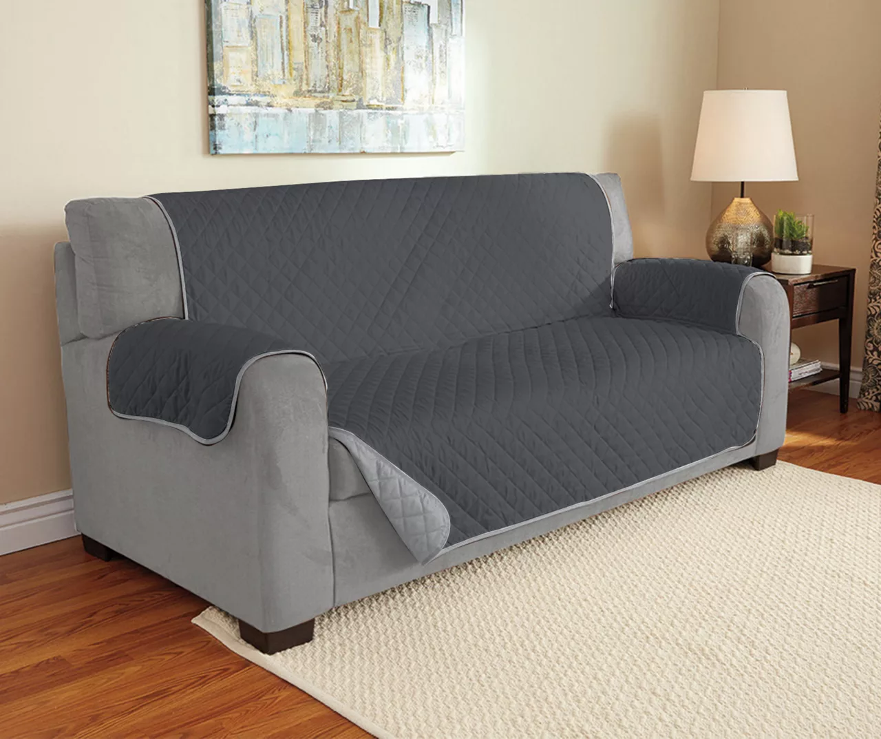 Gray Reversible Sofa Furniture Protector 2 Gray Reversible Sofa Furniture Protector - Image 2