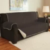 Chocolate & Taupe Microfiber Reversible Sofa Furniture Protector