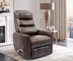 Real Living Bolero Faux Leather Swivel Glider Recliner -Best Furniture Store 810499151 1