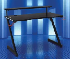 Black LED Gaming Desk With Riser -Best Furniture Store 810499569 11