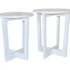 Distressed White 2-Piece Nesting Side Table Set